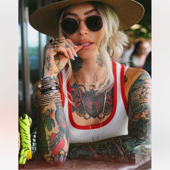 BDG Red and White Halter Tank Top - Picture 7 of 7